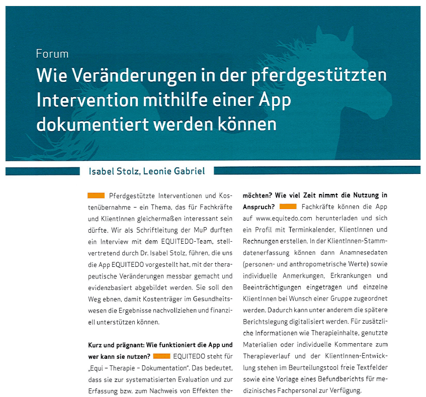 EQUITEDO® in der Mensch und Pferd International